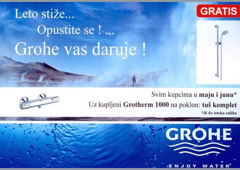 veliki asortiman slavina grohe proizvodjaca u salonu keramike i sanitarije gea