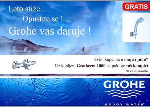 veliki asortiman slavina grohe proizvodjaca u salonu keramike i sanitarije gea
